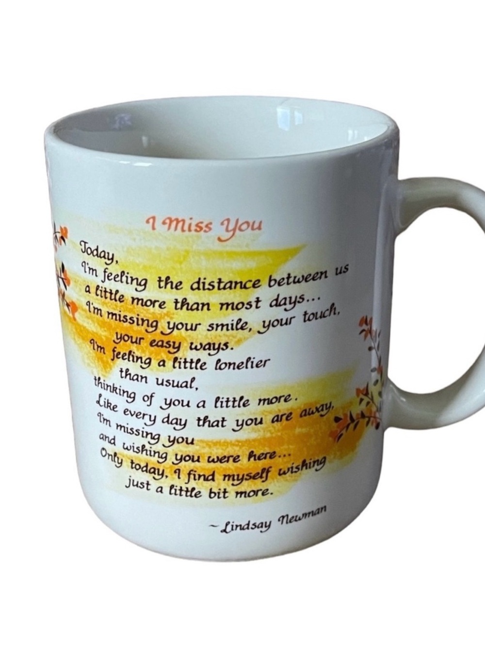 Vintage Blue Mountain Arts Greeting Mug "I Miss You " Coffee Mug